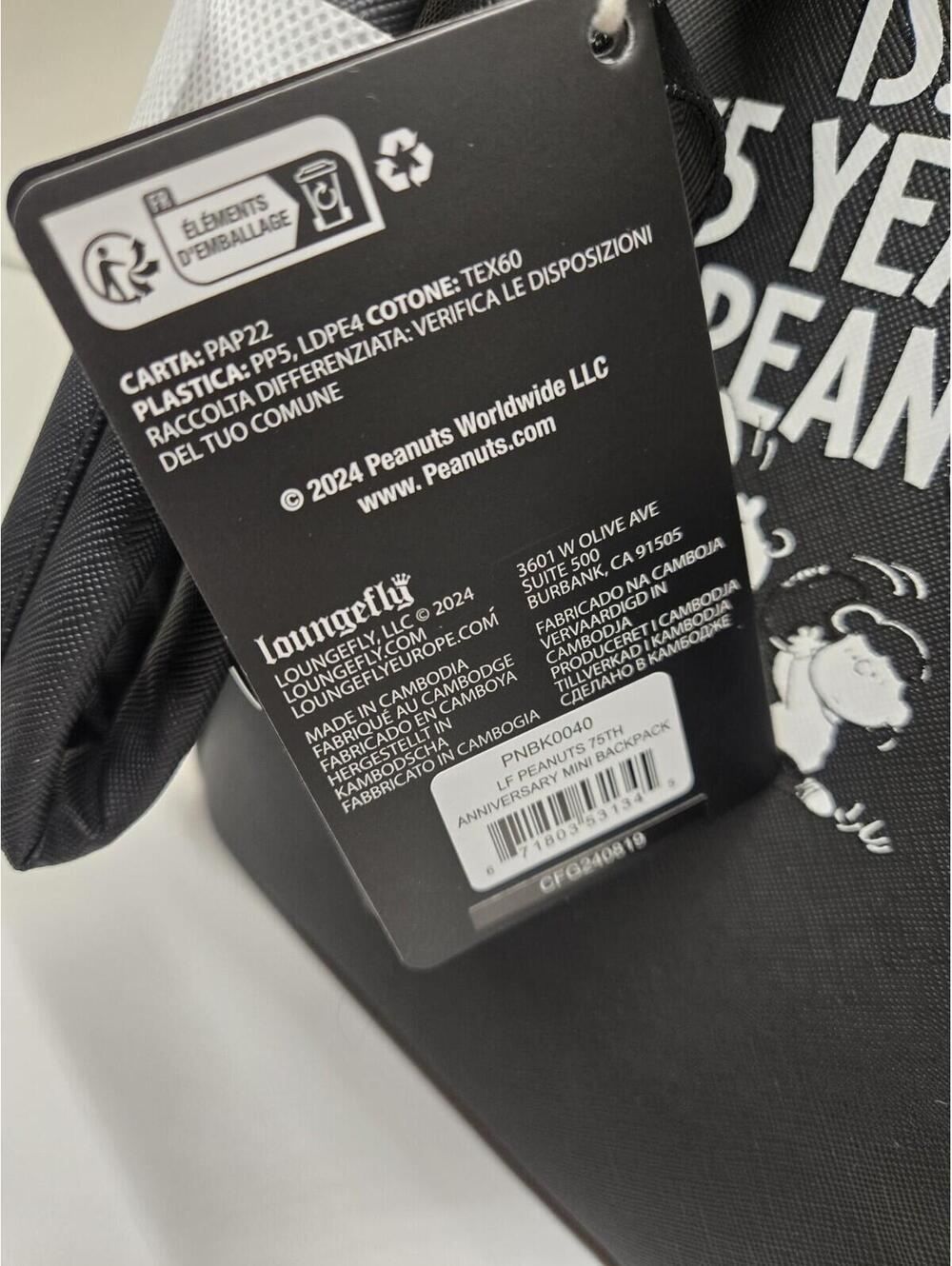 Loungefly Peanuts 75th Anniversary Mini Backpack Gold Snoopy NWT - Picture 8 of 14